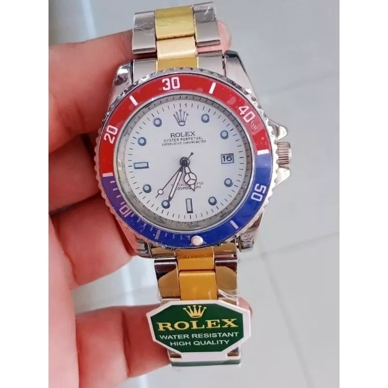 JAM TANGAN PRIA TERLARIS /JAM TANGAN RANTAI ROLEX TANGGAL AKTIF FREE BOK TERMURAH