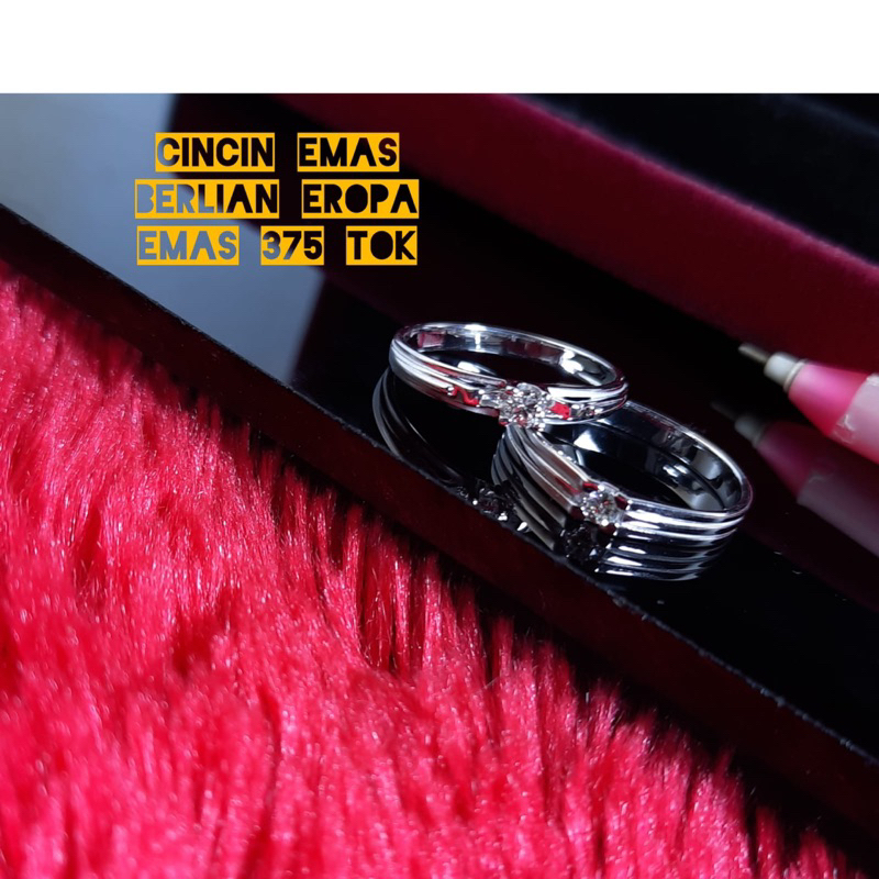 Cincin Couple Emas Berlian Eropa