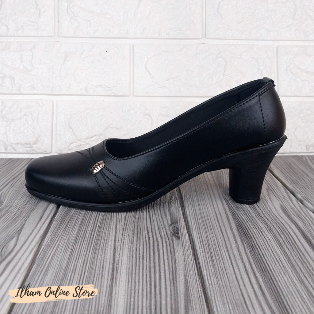 Belina B.03 Hitam Sepatu Pantofel Wanita Hak 7cm Size 37-40