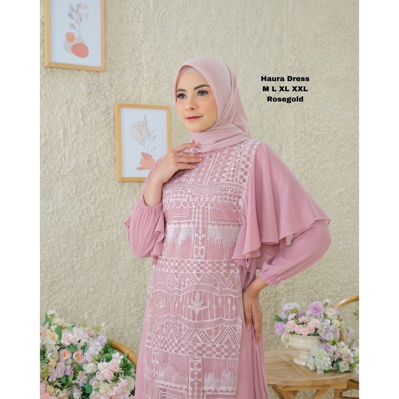 Dress Pesta Mewah / Gamis Haura Dress Tile Sapto Rompi Lepas Pasang /Gamis Kondangan / Gamis / Gamis Pesta / Dress / Gamis Lamaran /  Dress Terbaru / Gamis Seragaman / Gamis Tile / Gamis Brokat /