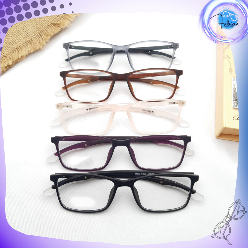 FRAME KACAMATA PRIA WANITA GAMING 8023 LENTUR BERBAHAN KARET