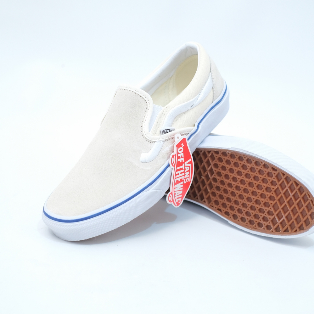 VANS SLIP-ON SIDESTRIPES WHITE ORIGINAL 100%