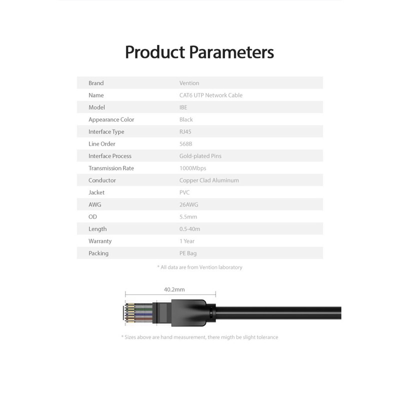 vention kabel lan rj45 cat 6 gigabit kabel utp ethernet 30 meter - IBE