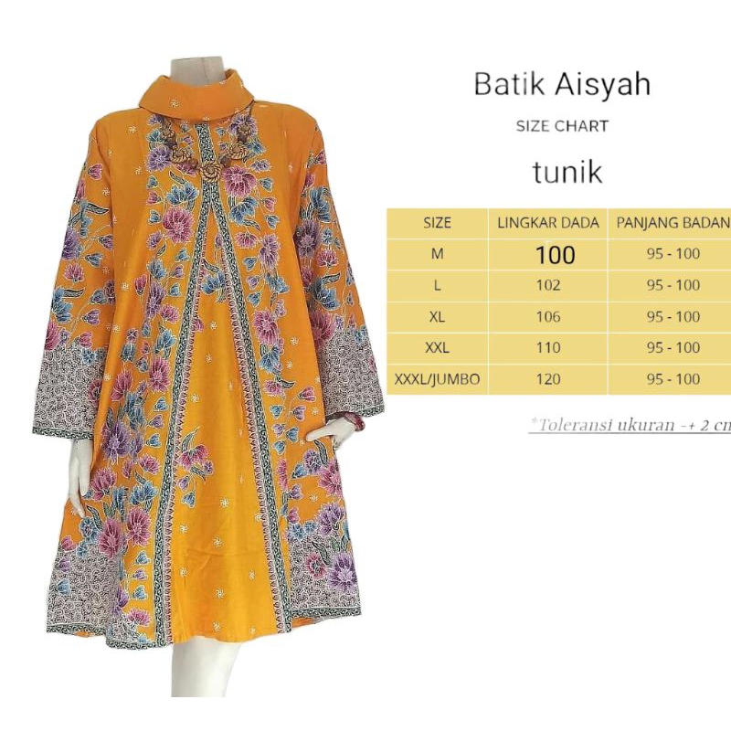 Tunik Batik Jumbo Terbaru Kekinian Elegan - Atasan Batik Wanita Modern Kerja Pesta