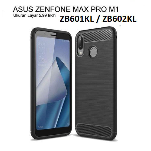 SOFTCASE ZENFONE MAX PRO M1 - SLIM FIT CARBON IPAKY  ZENFONE MAX PRO M1 CASING HP