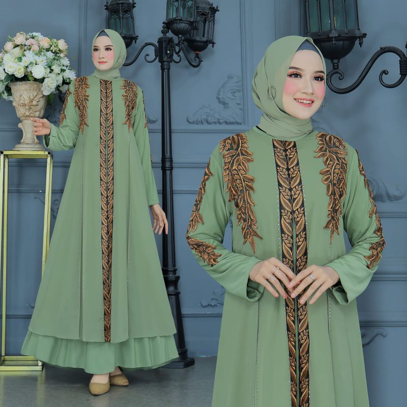GAMIS ABAYA TURKEY MEWAH BORDIR LAVENDER