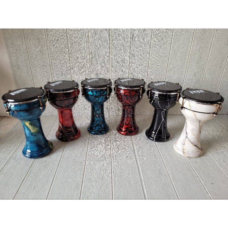 Calti Darbuka Dumbuk Motif Warna Abstrak Biru Ukuran Anak 6 inch Kualitas Terbaik Best Seller