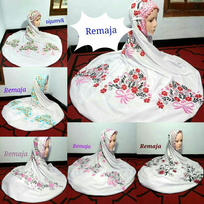 Mukena terusan remaja tanggung SMP rukuh terusan remaja bordir ecer grosir mukena pondok mukena pesa