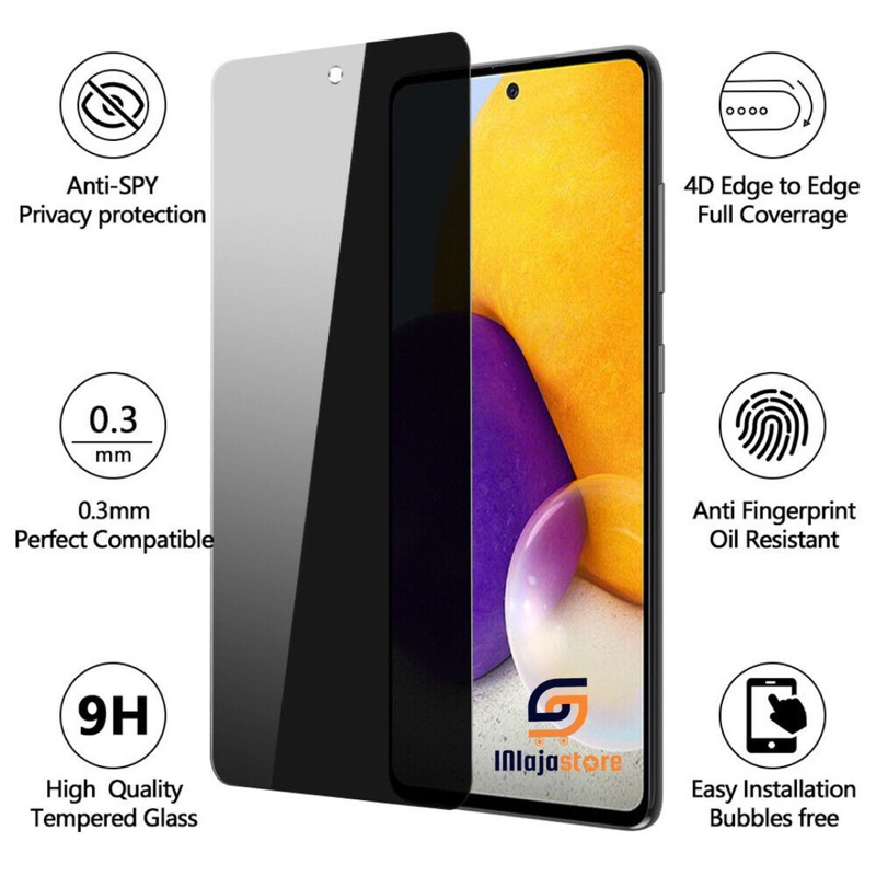 tempered glass anti spy privacy reno 8 pro 7 pro 3 pro 5G 4F 2F 7Z 6Z 5Z 2Z anti gores kaca fullayar tidak bisa di lihat dari samping