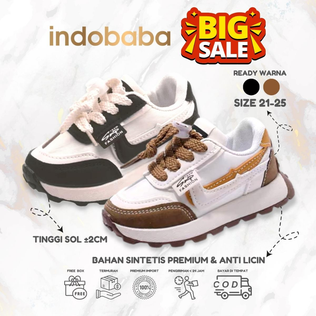 ✅INDOBABA✅ Sepatu Anak Perempuan Import Sneaker Anak Laki laki Import Usia 1 2 3 4 5 Tahun #881598