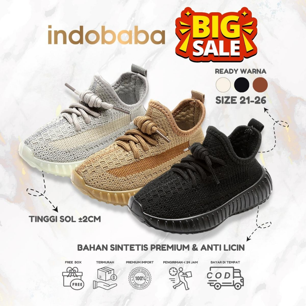 indobaba Sepatu Anak Perempuan Sneakers Anak Import Sport Canvas  1-5 Tahun S147