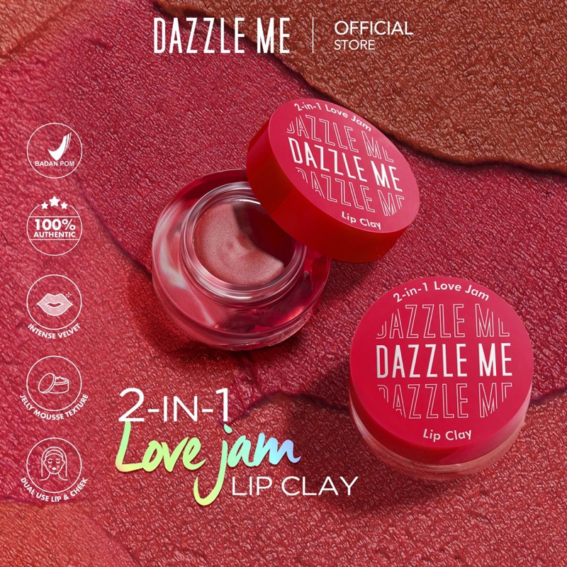 DAZZLE ME 2-in-1 love Jam Lip Clay / Dazzle me 2 in 1 love jam lipclay / Cream Blush duzzle me 2in1 