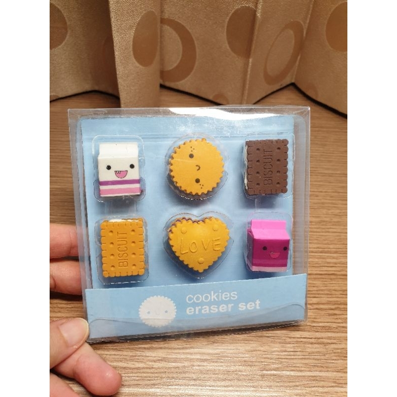 

cookies eraser set penghapus biskuit lucu