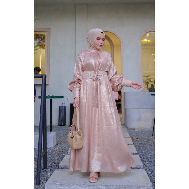 Shimer Dress original premium by saide official / dress baju gamis muslim wanita bahan shimer terbar