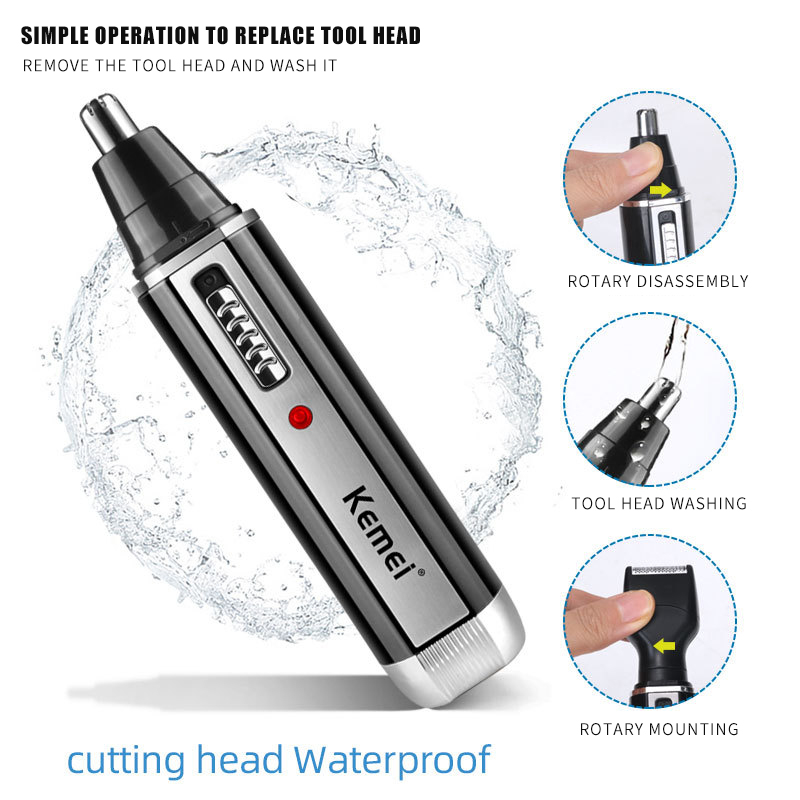 Kemei KM-6630 Alat Cukur Elektrik Jenggot Kumis Bulu Hidung 4 in 1