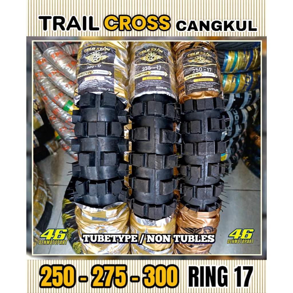 PROMO - BAN LUAR MOTOR TRAIL CROSS CROS CANGKUL [ 250 , 275 , 300 atau 70/90 , 80/90 , 90/90 ] BEBEK