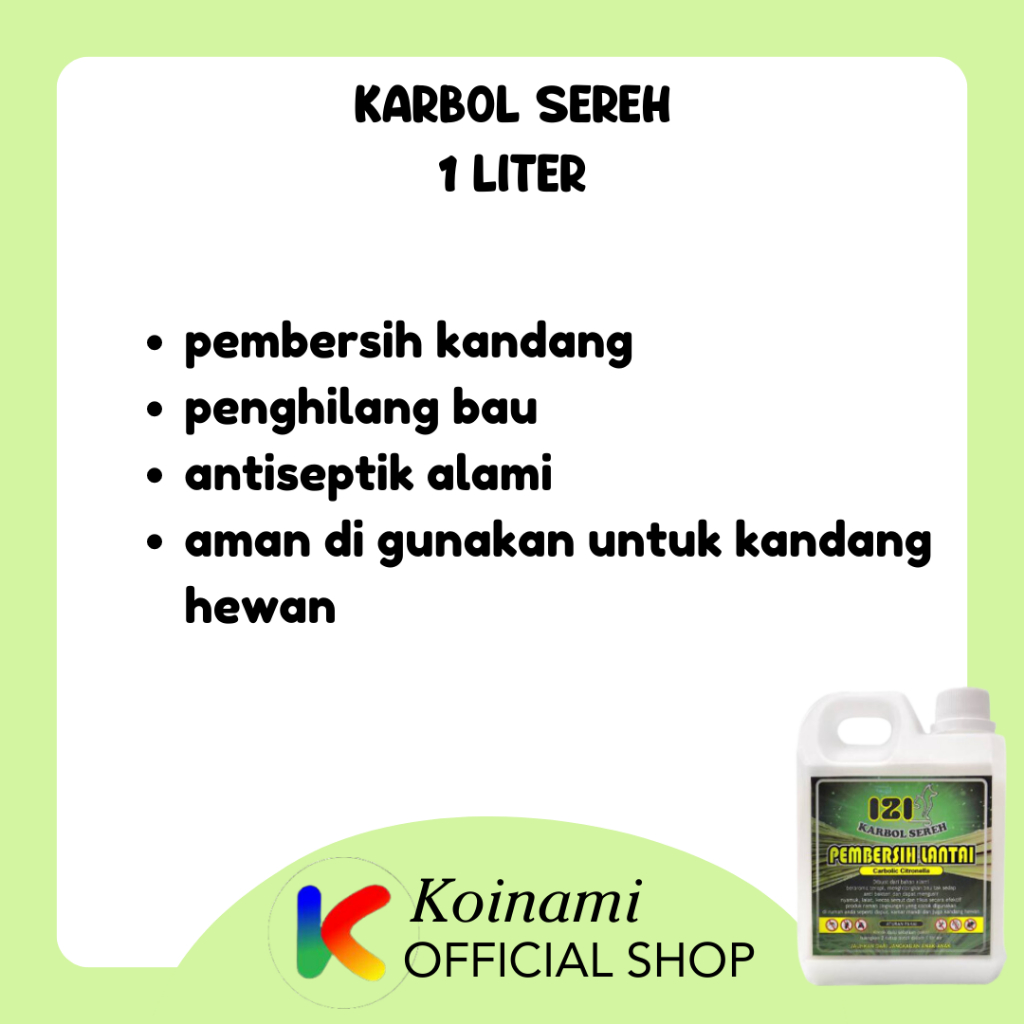 KARBOL SEREH 1 liter / SERAI  PEMBERSIH KANDANG LANTAI / izi / TALI MAS