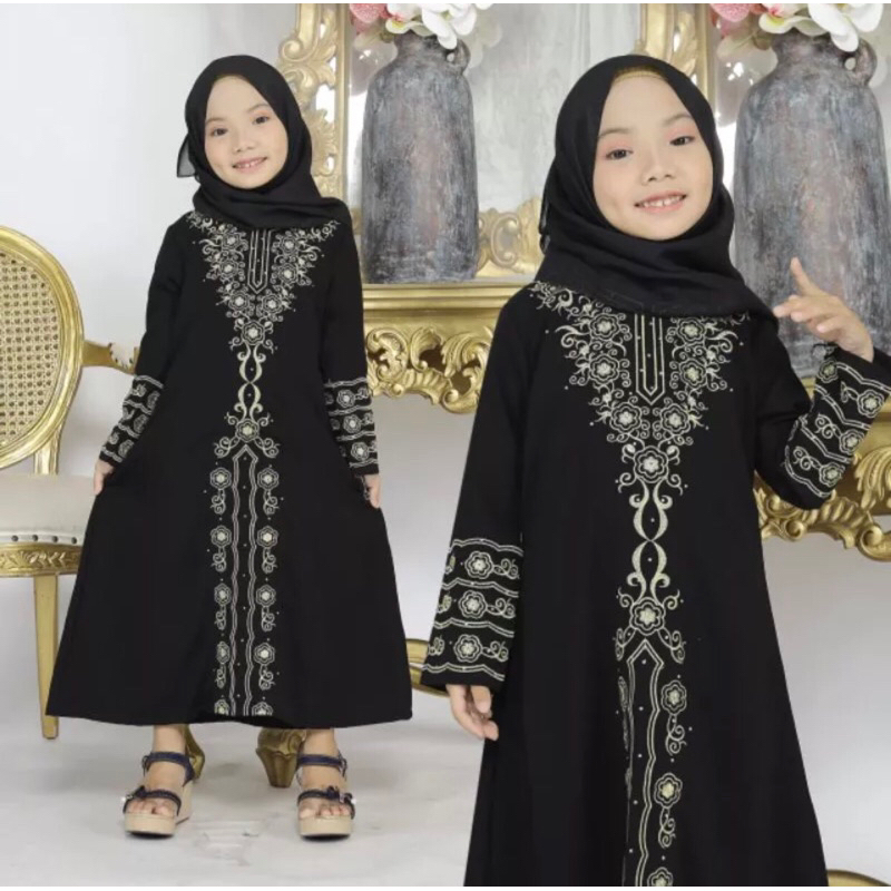 GAMIS ABAYA ANAK BORDIR HAWA 165 PLUS PASMINA