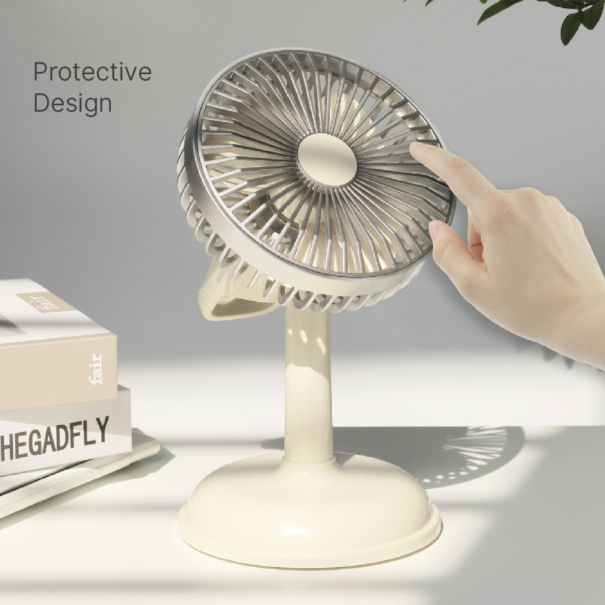 Retro Desktop Fan Portable Kipas Angin USB Charging Silent Electric Fan