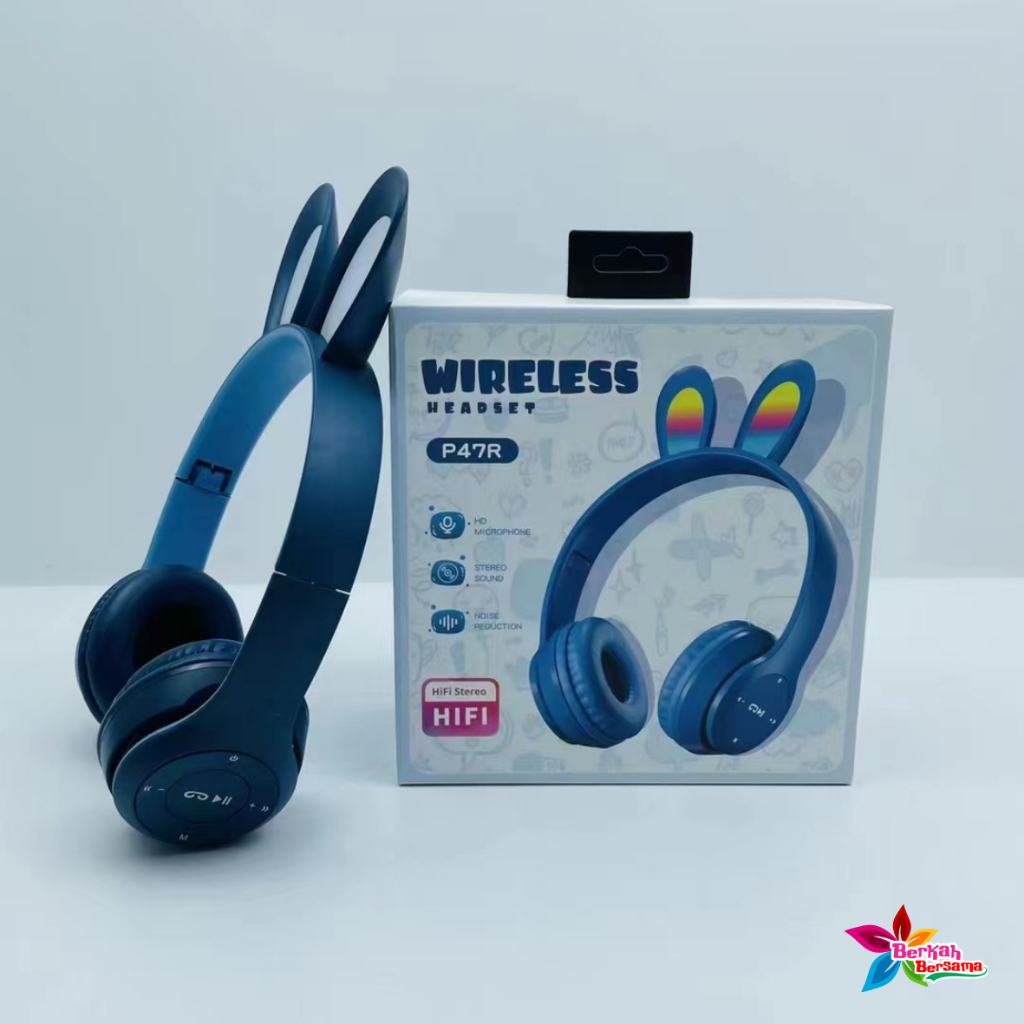 P47R CAT EARS HEADSET headphone Hf bando telinga kucing LED BANDO BLUETOOTH wireles RGB GAME HEADSET G-P47R LED WIRELESS super BASS BB8515