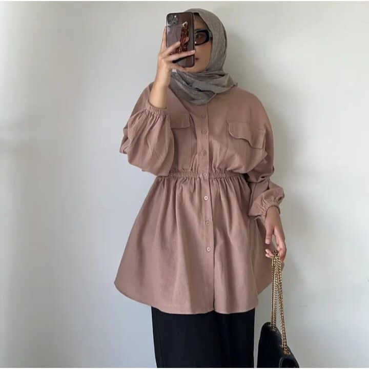 Atasan Wanita Linen Numa Blouse Pakaian Atasan Wanita murah