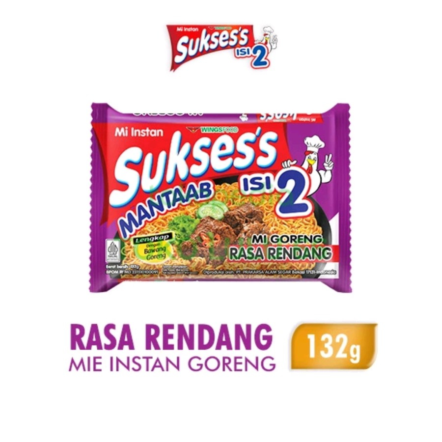 

Mie Sukses Goreng isi 2 Rasa Rendang Kemasan 100 Gram Murah & Hemat
