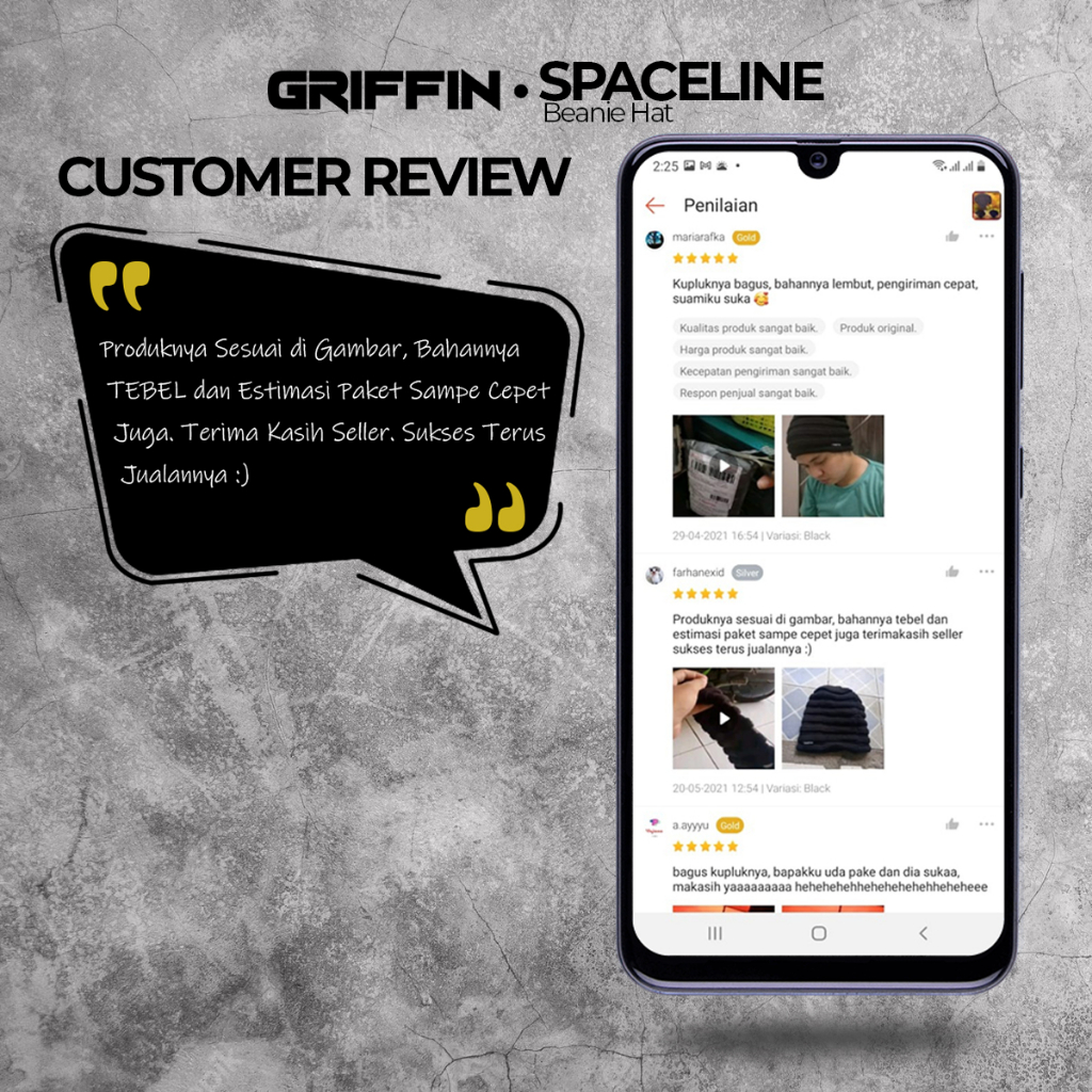 Topi Kupluk Pria Rajut Dewasa Kotak Spaceline by Griffin