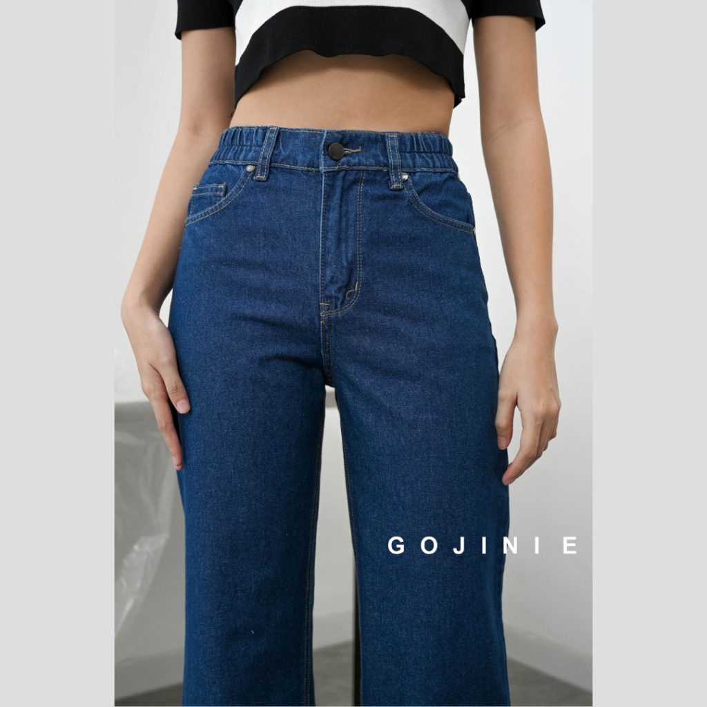 GOJINIEJEANS - Highwaist Cullotes Comfort Jeans Dark Blue - 6043 - CULLOTES COMFORT