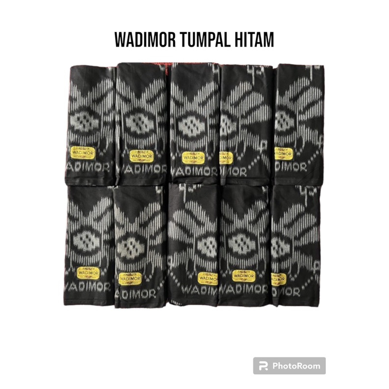 Sarung Wadimor Tumpal Kembang Hitam &amp; Putih Dewasa