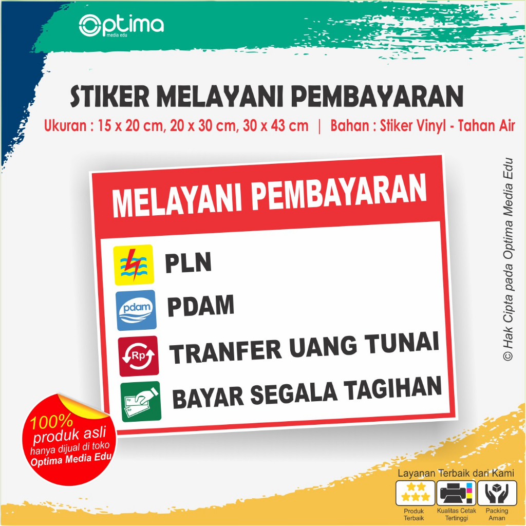 

Stiker Melayani Berbagai Pembayaran