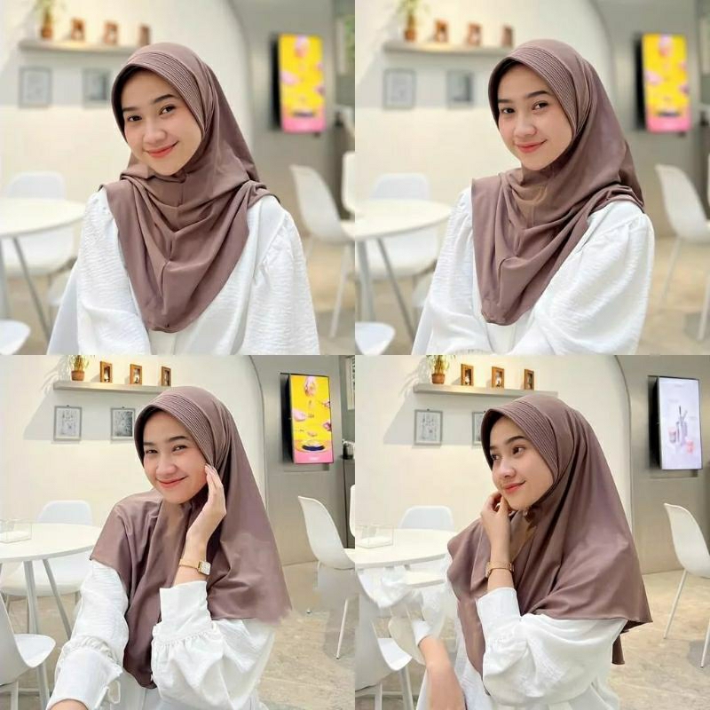 Bergo sport Hamidah instan jersey ukuran S/bergo simple jersey/hijab instan viral