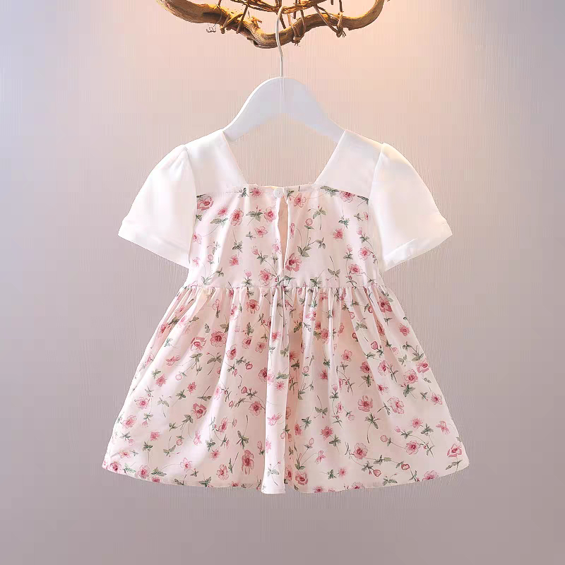 [FREE SLING BEAR ] Dress Tifa Bayi -  3 Tahun - Baju Anak Perempuan Import Drees Anak Lengan Pendek Bunga Floral babycinnamon