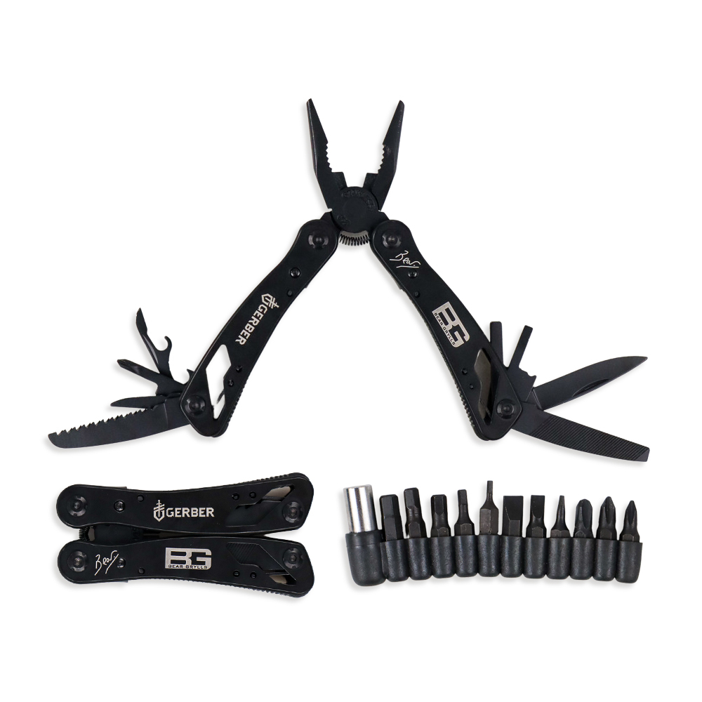 GERBER Bear Grylls Multifunctional EDC Plier Survival Tool - MPA19 - Black