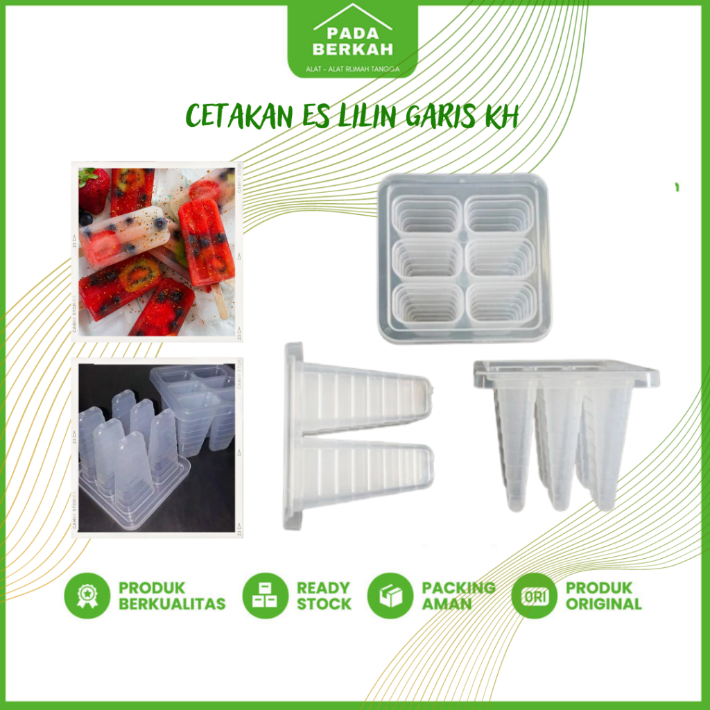 Cetakan Es Lilin Icicly Es Krim Stik Gagang Bambu Es Loli Agar KH