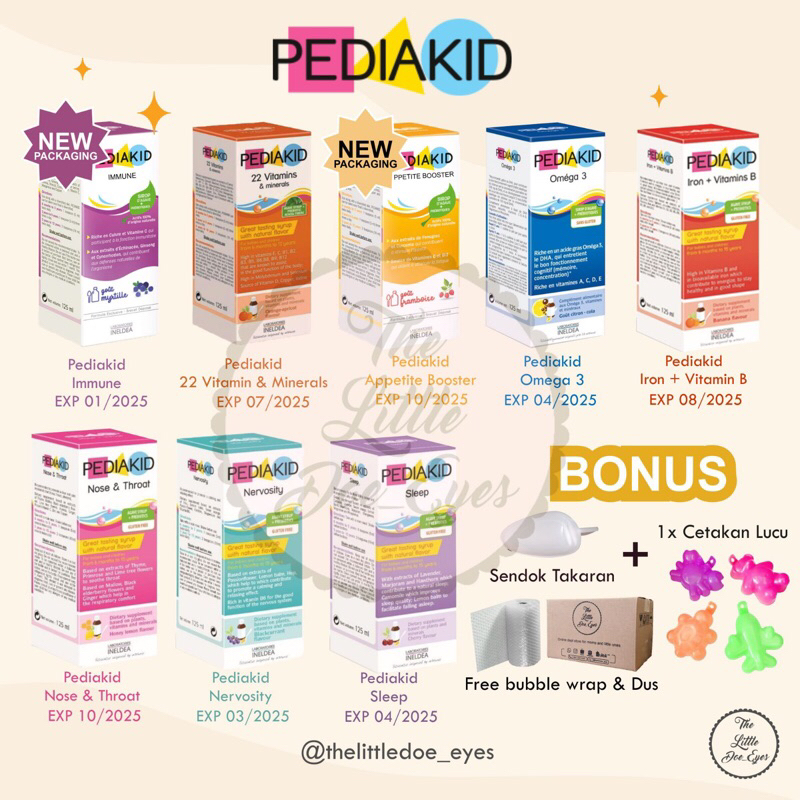 [READY] Pediakid Appetite Booster / 22 Vitamin &amp; Minerals / Immune / Omega3 / Nose Throat / Iron Vit B / Nervosity / Sleep