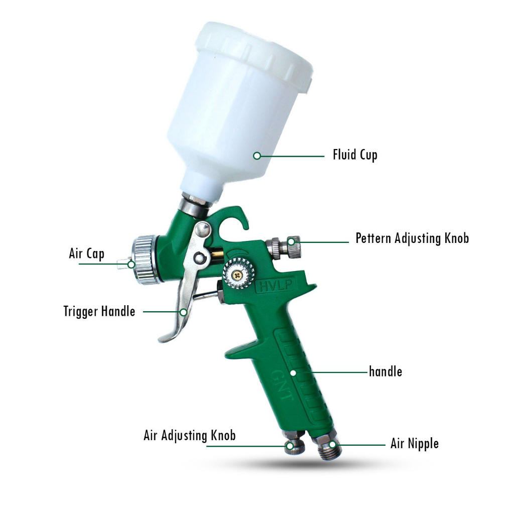 Spray Gun Polishing Alat Menyemprot Cat Atau Paint Gun Dan Paint Spray Dan Paint Zoom Spray Gun HVLP Tabung Atas 100mL 0.8 mm Alat Semprot Cat