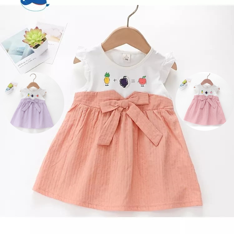 Bayi - 2 Tahun - Dress Anak Rao Lee | Baju Anak Perempuan Kualitas Import Dres Bayi Lengan Pendek Dress Kensi Set Premium Korea babycinnamon