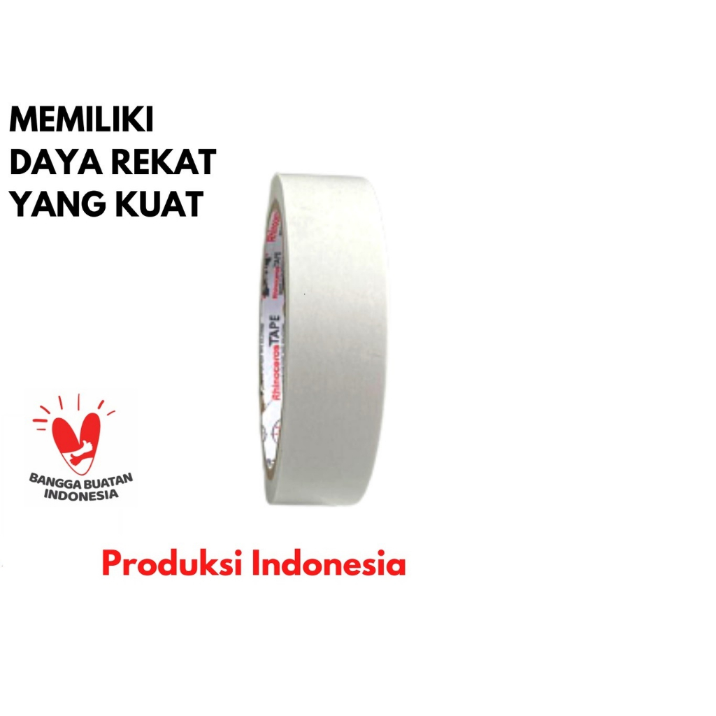 Double Tape Putih RHINOCEROS Tape 24mm x 10m / Dobel Tape