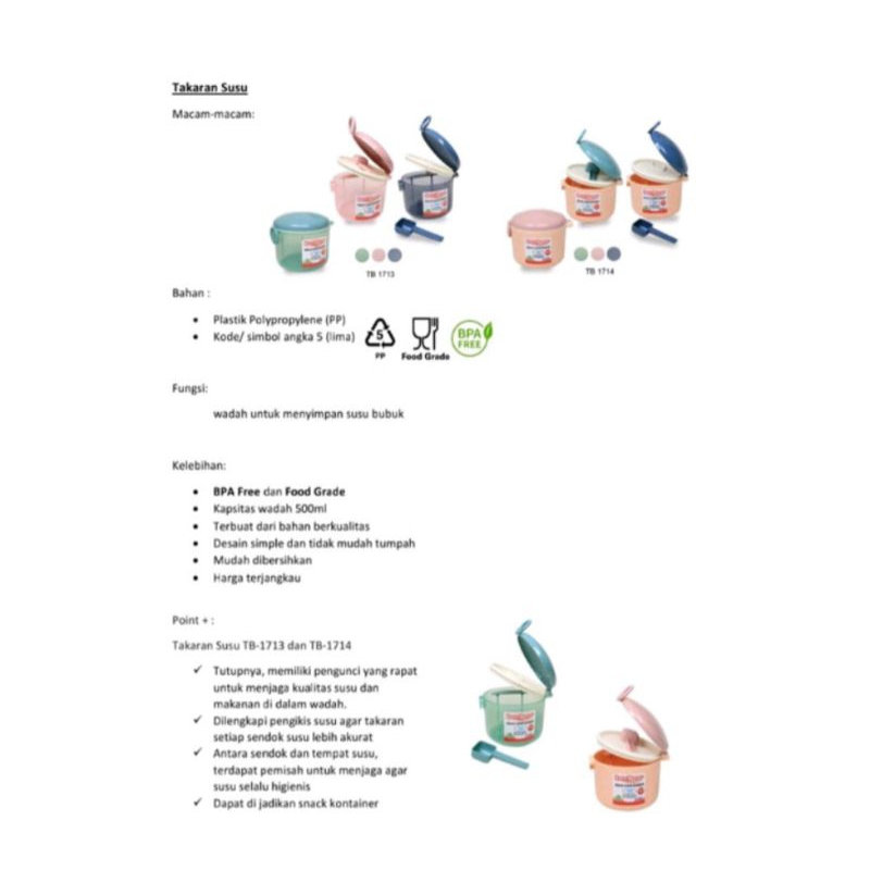 Lusty Bunnny Milk Container &amp; Snack Container Mahkota / LB Takaran Susu Mahkota TB 1715 TB1716