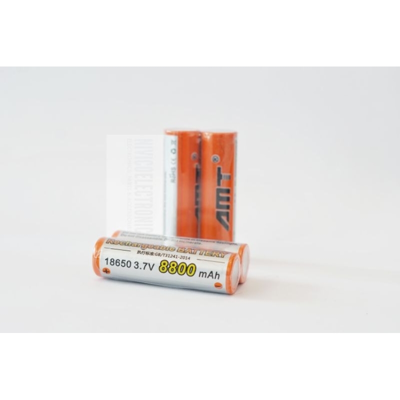 Baterai 18650 AMT 3.7V 8800 MAH RECHARGEABLE