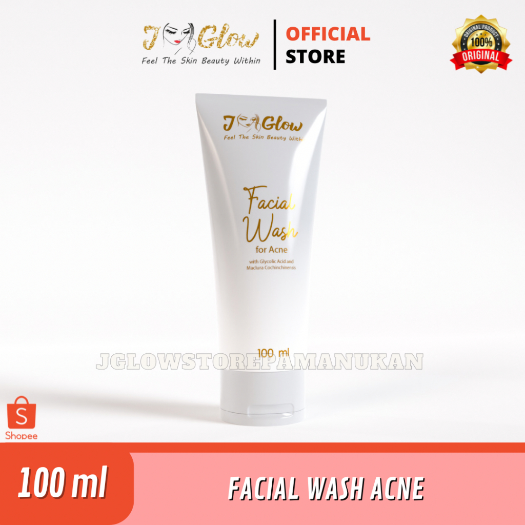 Jglow Facial wash Acne / Skincare / Perawatan Wajah / Sabun Cuci Muka / ECER / Original / Best Selle