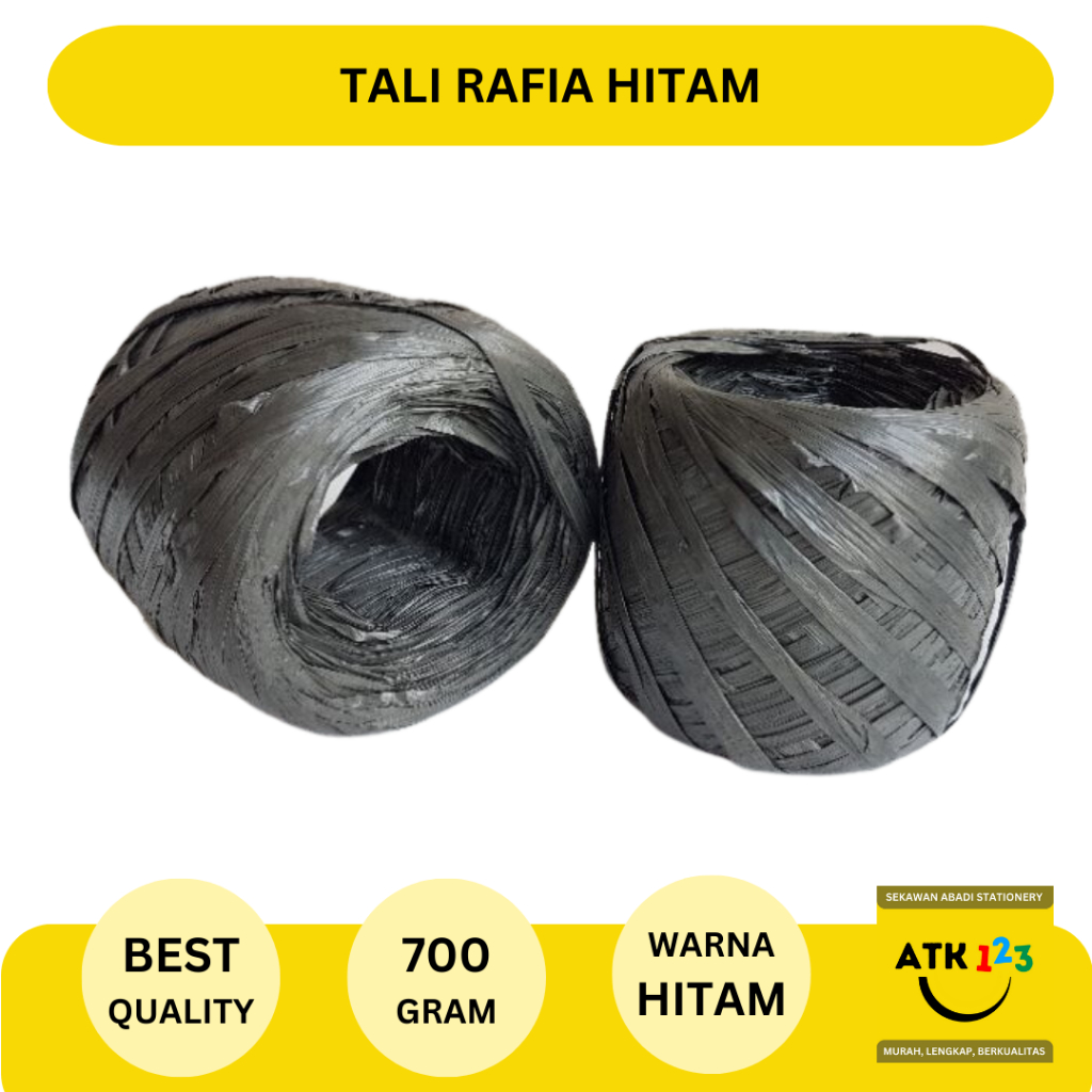 Tali Rafia Hitam / Tali Rapia 700 gram / 7 ons