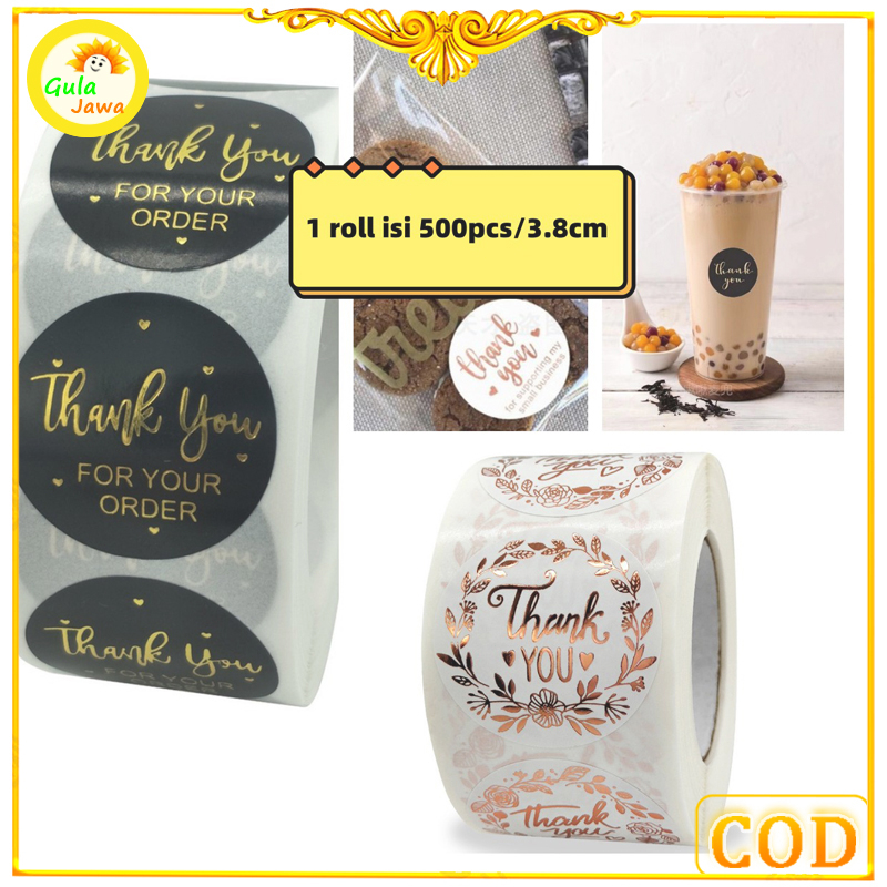 

Isi 500pcs 3.8cm Stiker Bulat "Handmade" Terima Kasih Seal