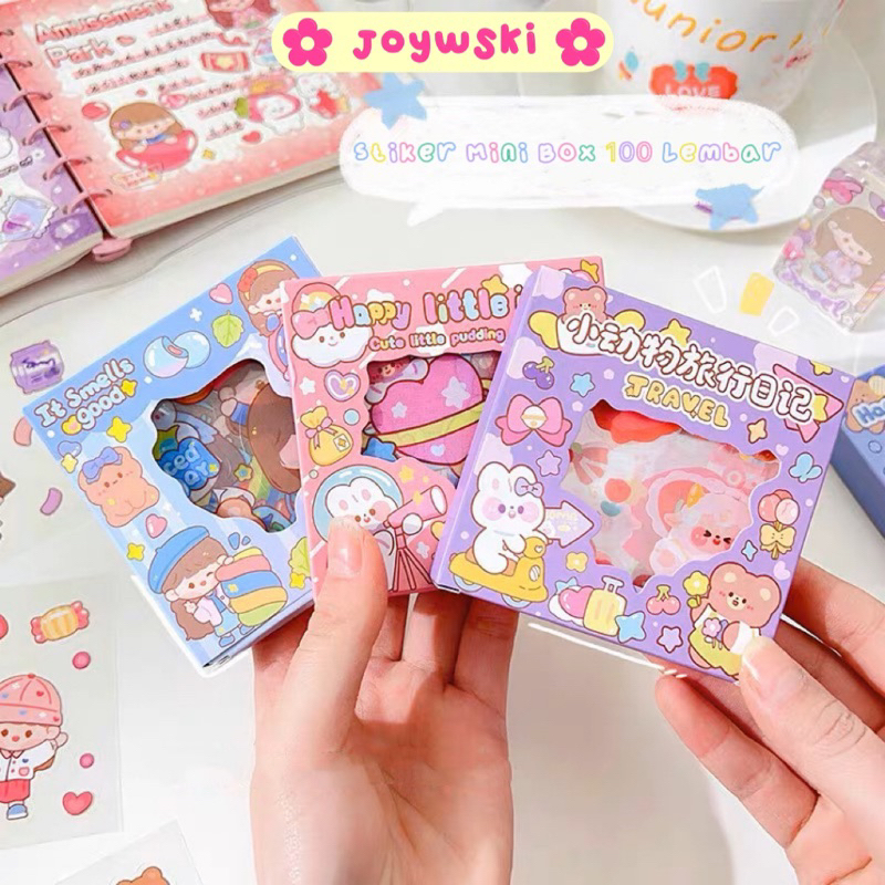 

100 pcs Sticker Box Kecil Viral Dekorasi Journal Tumbler dll