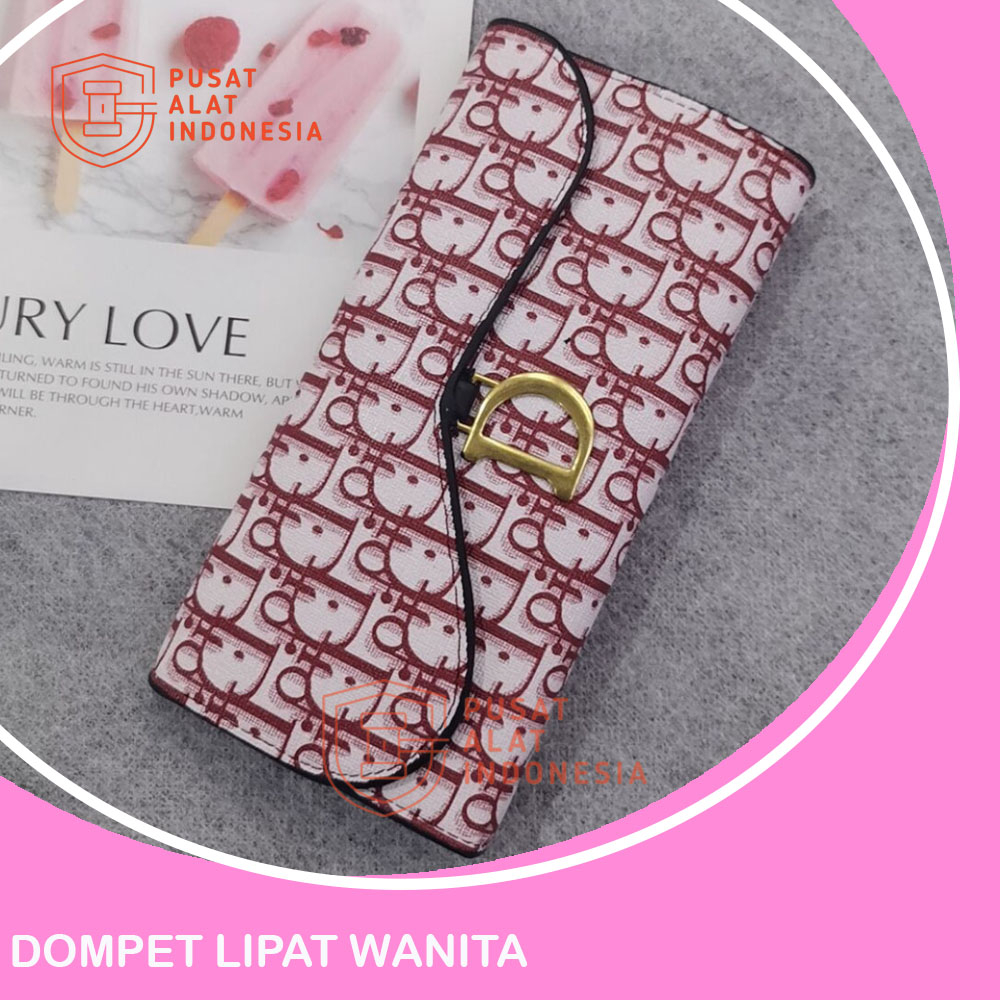 DOMPET WANITA LIPAT KOREA ELEGANT KECIL SIMPEL MAGNET SLOT KARTU ATM FOTO SR268