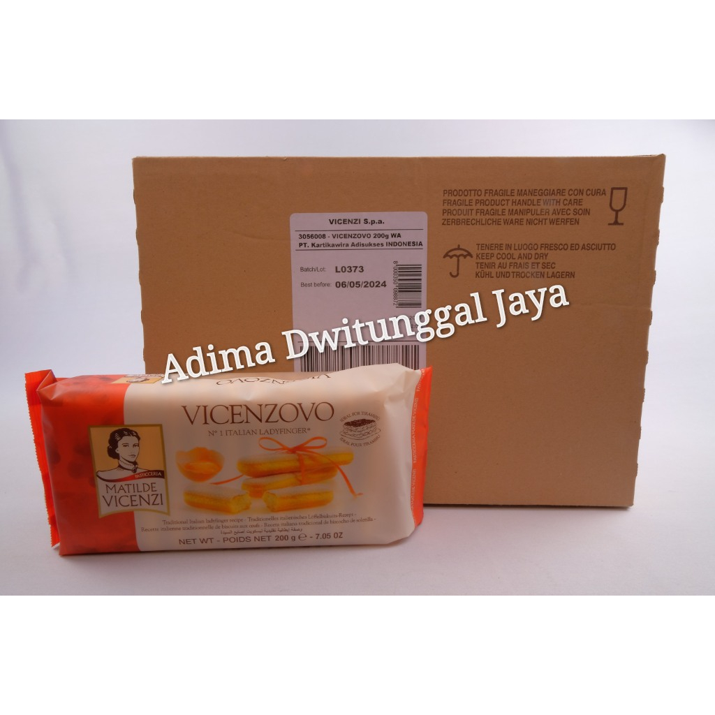 Biskuit Tiramisu / Biscuit Lady Finger Vicenzovo 12x200gr - Karton