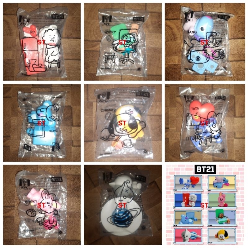 Merchandise Official Collaboration BT21 x KFC Toys RJ Koya Mang Cooky Shooky Cookie Chimmy Tata Van 