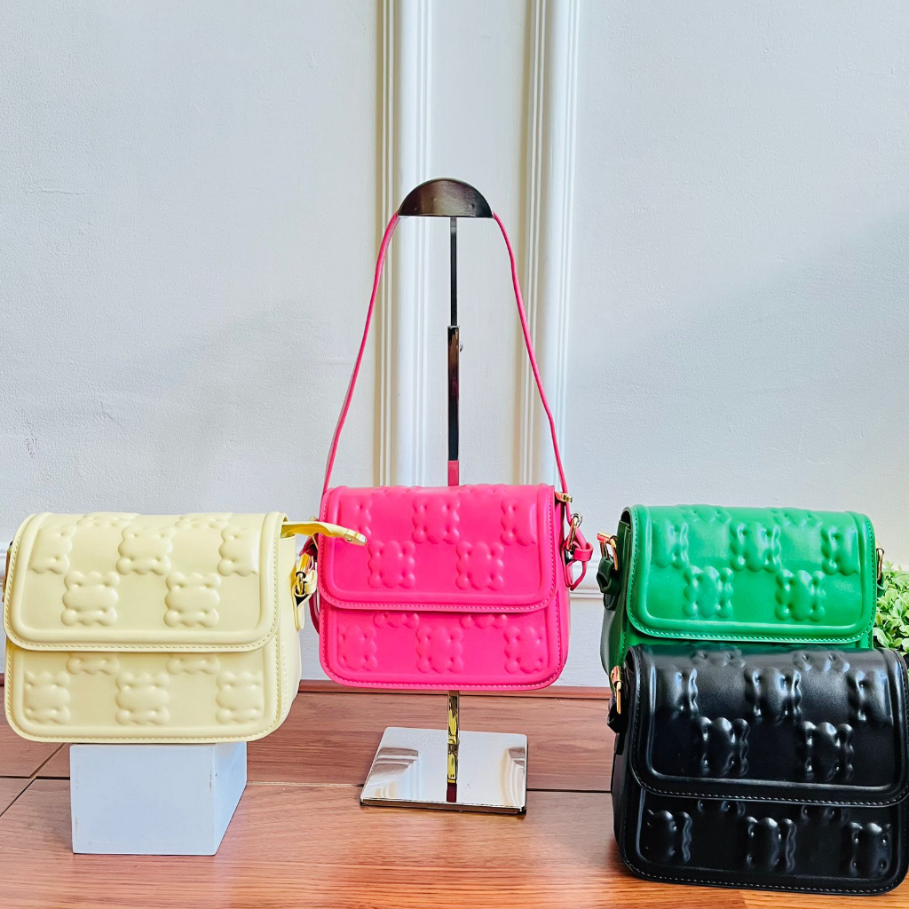 (PINK_IMP) New Import Tas Selempang Wanita . Bahan Sintetis kokoh dapat 2 tali