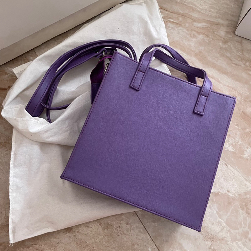 haylay studio bag baker square tas plum purple ungu limited