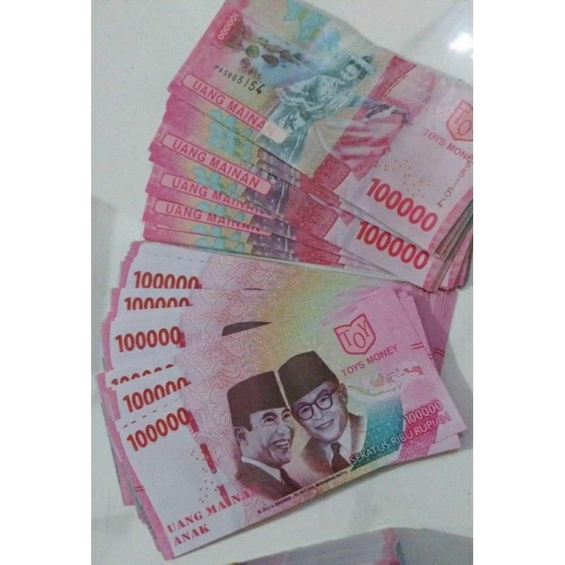 Bahan Mahar UANG MAINAN Edisi baru 13.5 x 6 cm/50 LEMBAR/Uang Kertas mainan kreativitas/uang palsu m